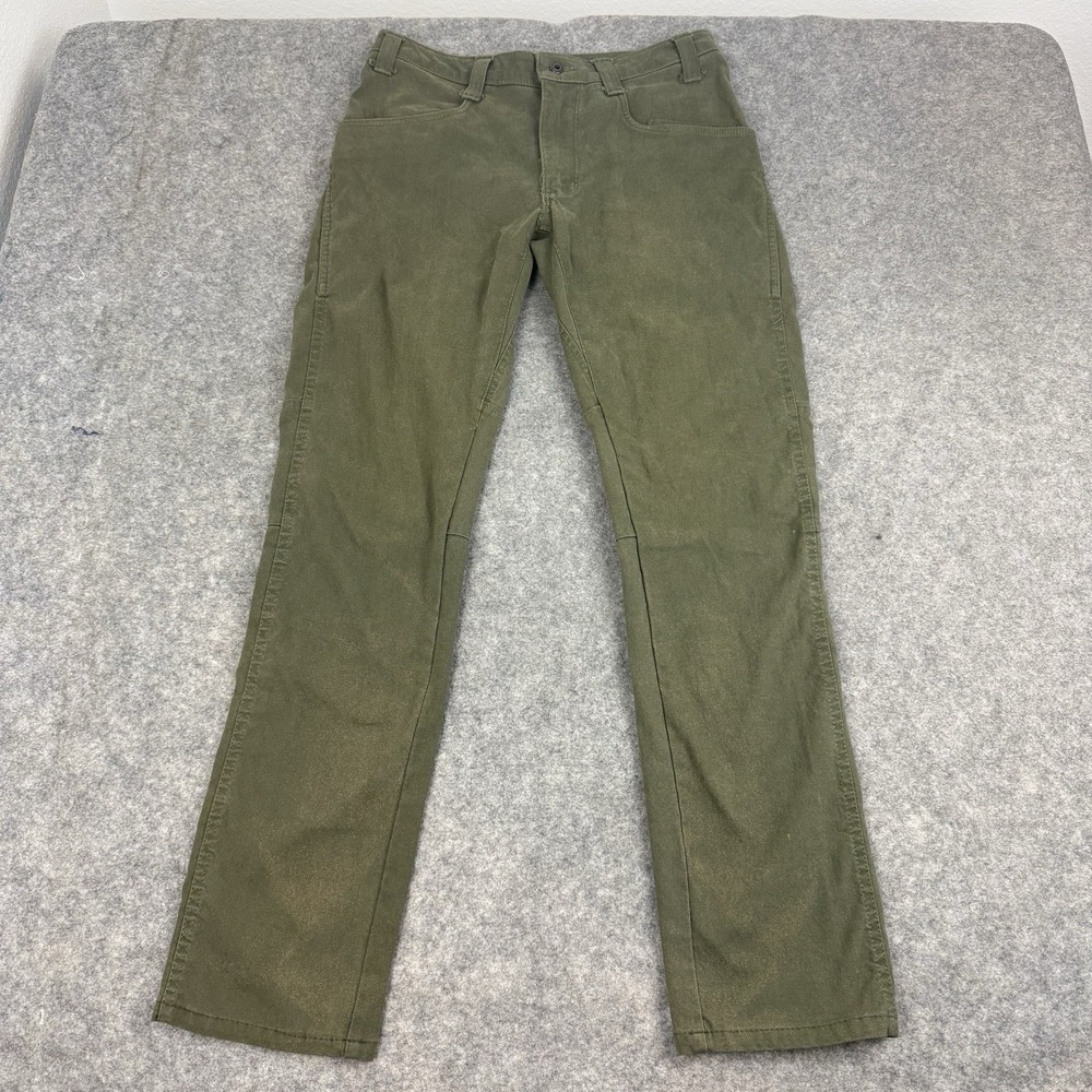 1620 Workwear Foundation Pants Mens 32x33 Green Canvas Cordura Utility NYCO USA